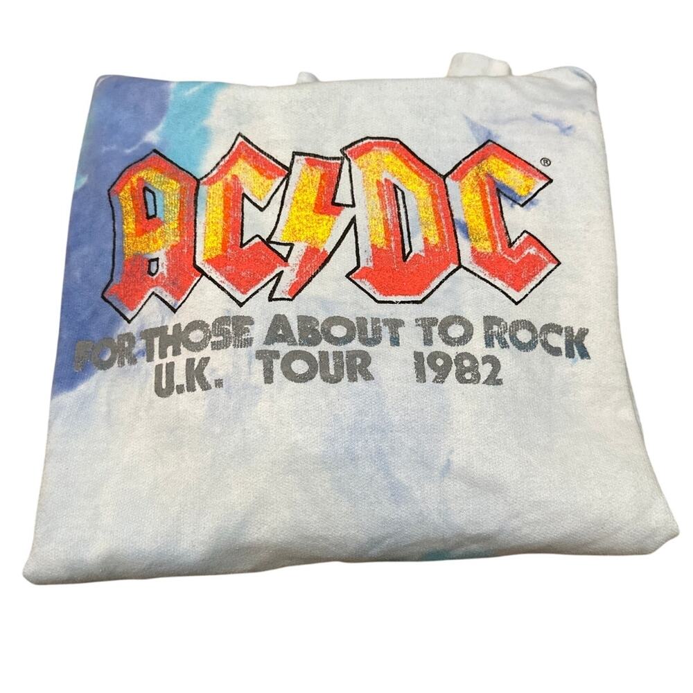AC/DC Tie Dye Pulll Over Hoodie Hooded Sweatshirt Size 1X New no tags